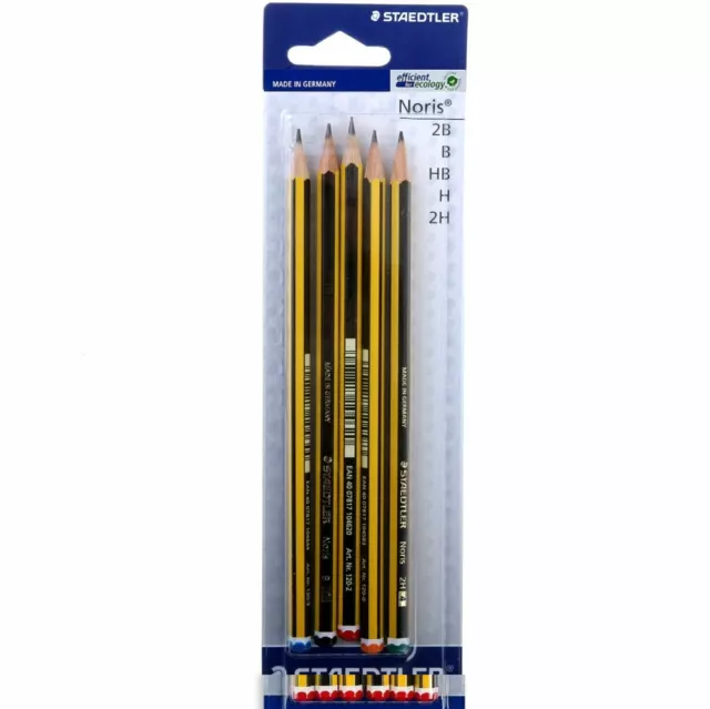 Staedtler Noris 120 Wooden Pencils - Assorted Grades - Pack of 5
