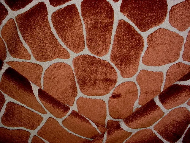 10-5/8Y Brunschwig & Fils Bronze Giraffe Textured Velvet Upholstery Fabric