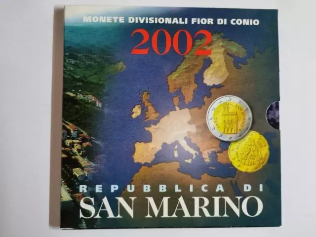 Offizieller Kursmünzensatz / KMS San Marino 2002 BU  - 1 Cent - 2 Euro
