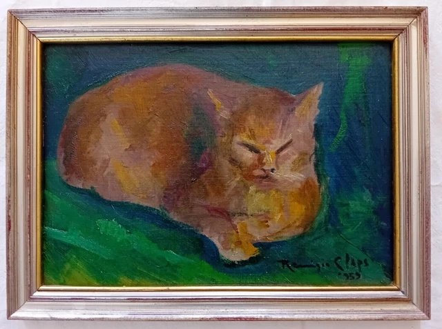 REMIGIO CLAPS DIPINTO Gatto Quadro Olio 35,0x25 cm Firmato 1965 Con cornice  EUR 129,17 - PicClick IT