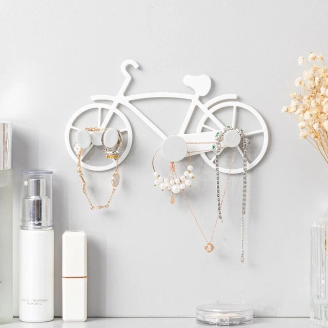 Organizador de alambre decorativo gancho decorativo con forma de bicicleta estante de almacenamiento