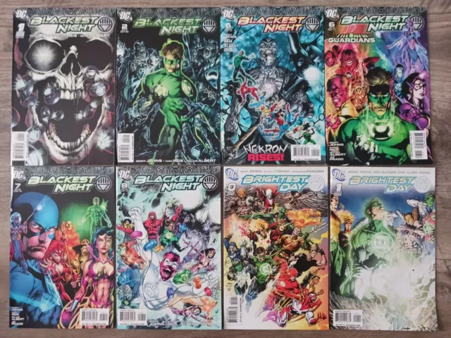 DC Blackest Knight #1-2, 5, 6-8 and Brightest Day #0-1 mixed lot. (8 comics)