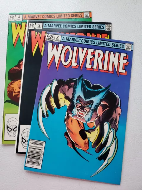 Wolverine # 2,3,4  1st Solo Series   Marvel Comics 1982 High Grade