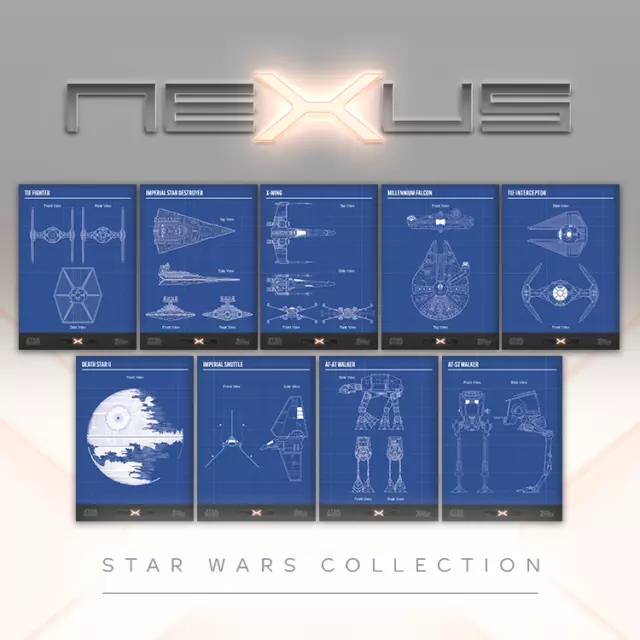 2022 TOPPS EUROPE EXCLUSIVE STAR WARS NEXUS 6 Ship Blueprint 9 Card Set 105 Made