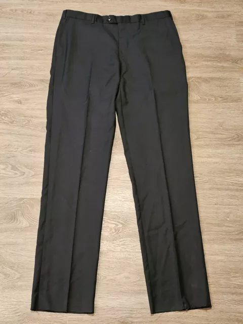 Pal Zileri Mens Wool Trousers Black Size 36 US - 5 pocket - unhemmed
