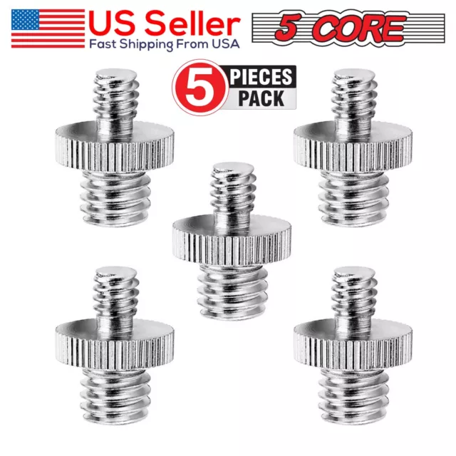 5 Pieces 1/4" Male to 3/8" Male Threaded Screw Converter Adapter for Camera Cage