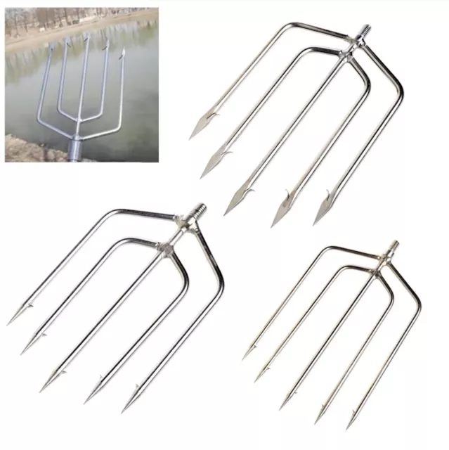 HAND SPEAR HEAD Fishing Spearfishing Prong Barbed Sports Screw Tip Trident  Fork $17.94 - PicClick