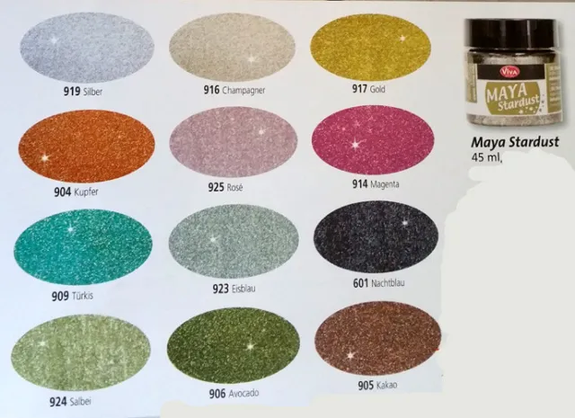 MAYA Stardust 45ml  Metallik Effekt Farbe mit Glimmer von Viva Decor