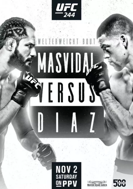 Masvidal Vs Diaz Poster Locandina 45X32Cm || Arti Marziali Mma Ufc