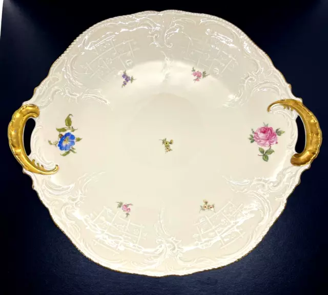 Vtg Rosenthal Continental Sanssouci Double Handled Porcelain Cake Plate 10.5”