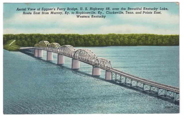 Eggner's Ferry Bridge Kentucky Lake UNP Aerial View Postcard