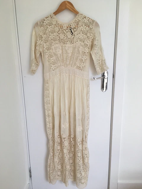 TOPSHOP VINTAGE STYLE Lace Crochet Dress Cream Wedding Maxi UK 6 Never Worn  36.00 - PicClick UK