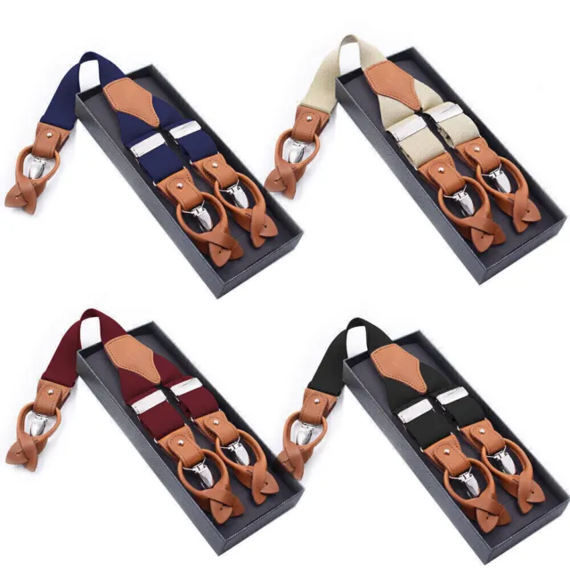 Adjustable Suspenders Solid Color Y-Back Elastic Adult Belt Braces For Men Gifts