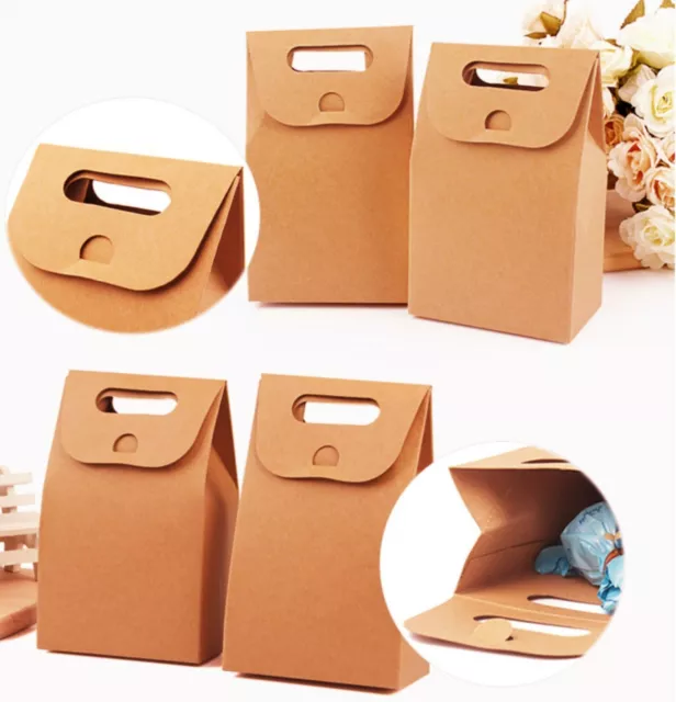 20x Kraft Paper Cake Gift Boxes Event Party Wedding Favour Box Bomboniere Boxes