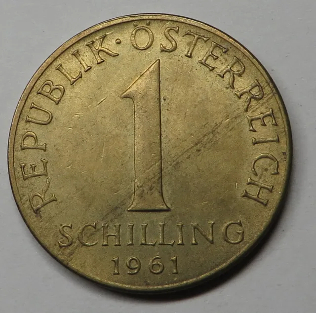 Austria Schilling 1961 Aluminum-Bronze KM#2886 UNC