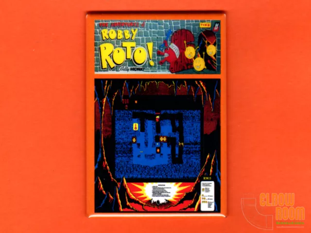 Robby Roto marquee/bezel 2x3" fridge/locker magnet Bally Midway arcade