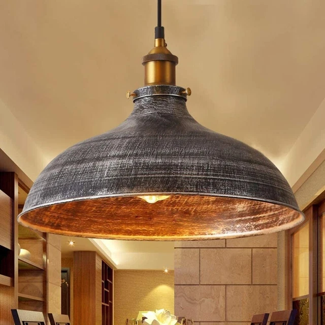 NIUYAO 14" Wide Rustic Industrail Big Barn Pendant Light Lamp Dome Shade Hanging