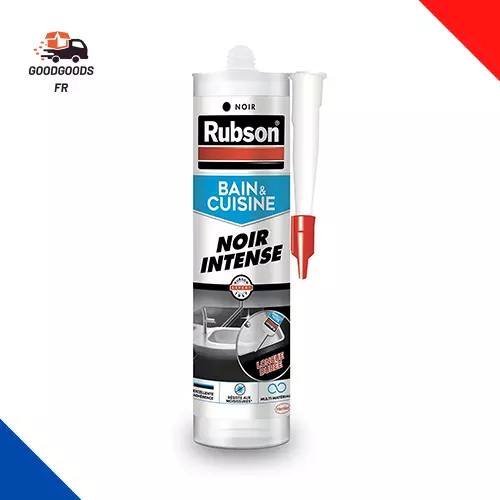 Rubson Mastic Bain & Cuisine Couleur Noir, Joint Silicone Multi-Matériaux 280Ml