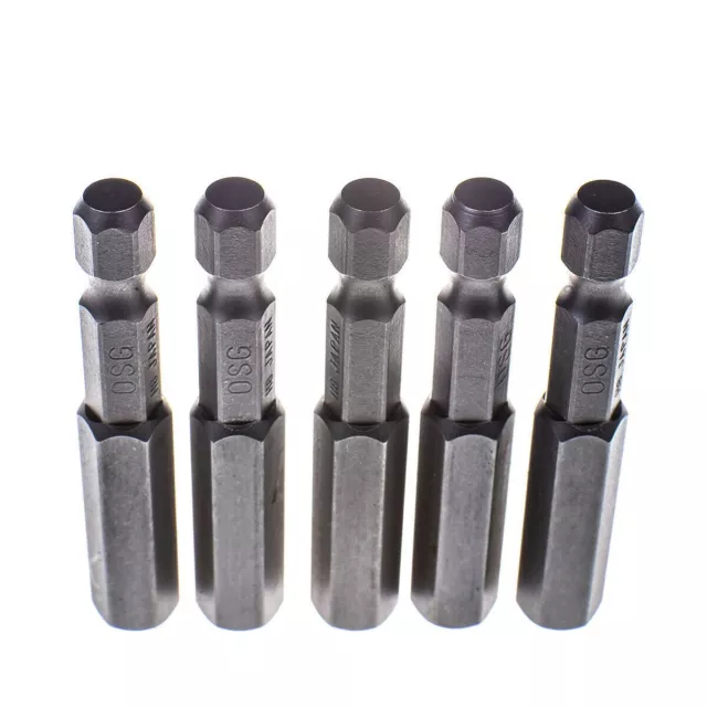 8mm Hex/ Allen Insert Bit 1/4" Hex Dr Long Reach S2 Steel Shank 50mm Long(5 set)