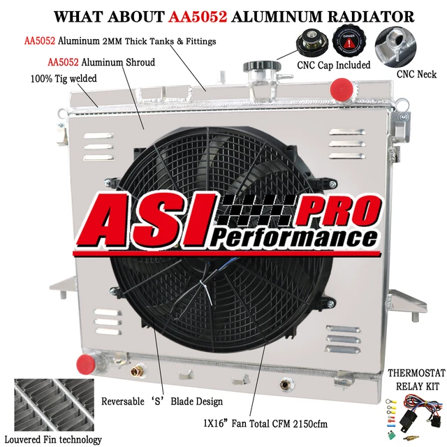 2 Rows Radiator+Shroud Fan For 2006-2012 Chevy Colorado/Hummer H3 H3T GMC Canyon