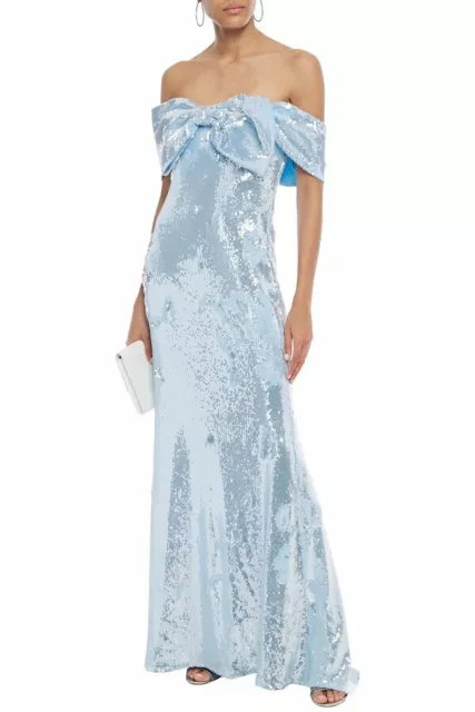 BADGLEY MISCHKA Sequin Bow Gown  (size 10)
