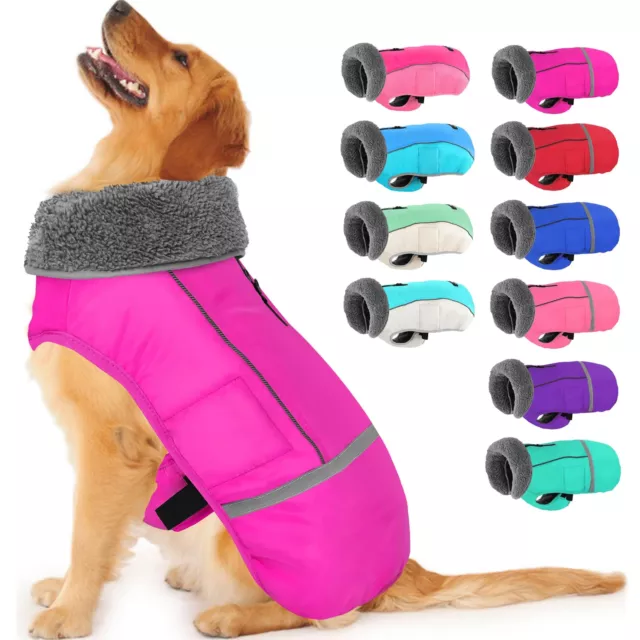 WINTER DOG COAT Waterproof Dog Jacket Adjustable Dog Winter Coat With ...