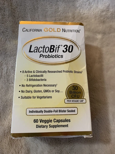 CALIFORNIA GOLD NUTRITION LactoBif 30 Probiotics 60 Veggie Caps 30 ...