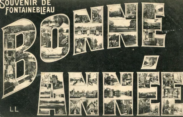 Carte Souvenir de FONTAINEBLEAU Bonne Année