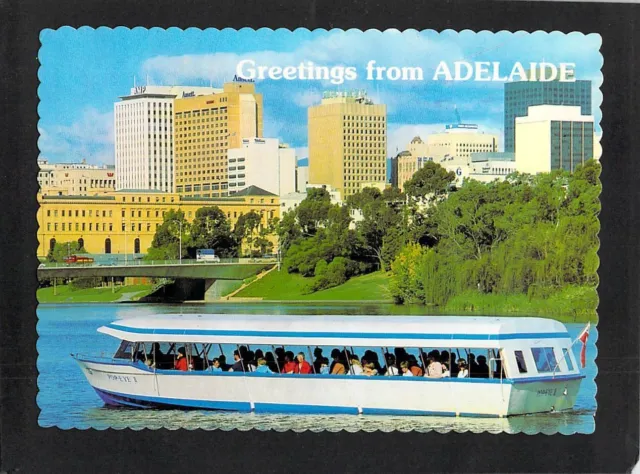 A5700 Australia SA Adelaide Skyline Popeye Tourist Boat River Torrens postcard