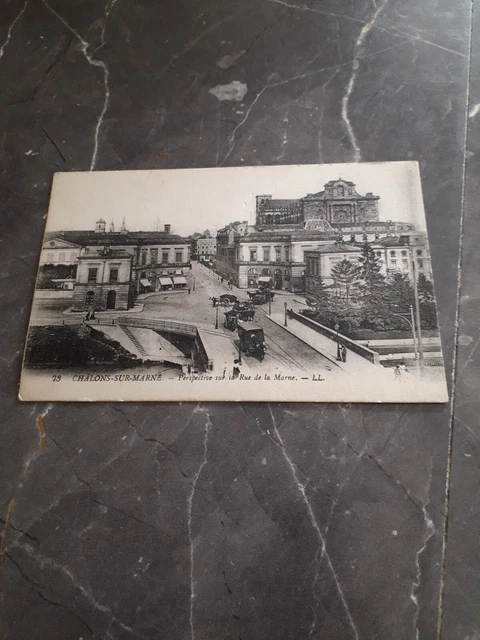 Carte Postale 73 Châlons Sur Marne Perspective Sur La Rue De Marne LL