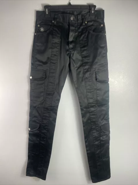 NWOT BALMAIN PARIS Men’s Slim Straight Cargo Pants Black Size 46