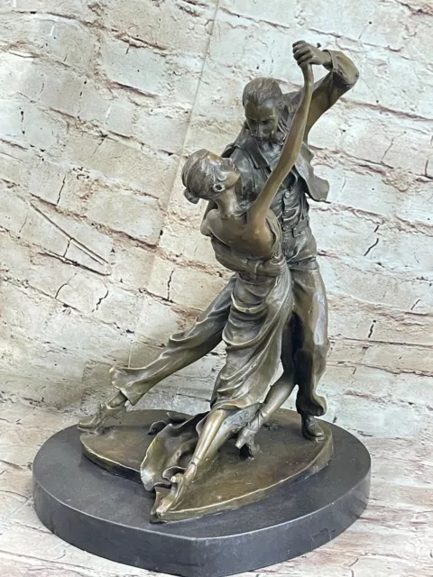 Jugendstil Liebespaar Tanzend Tango Spanische Künstler Milo Bronze Figur Deal