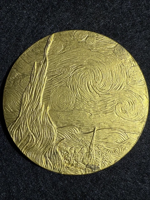 1978 FRANKLIN MINT VINCENT VAN GOGH SUNFLOWERS Medal 60mm ~110g