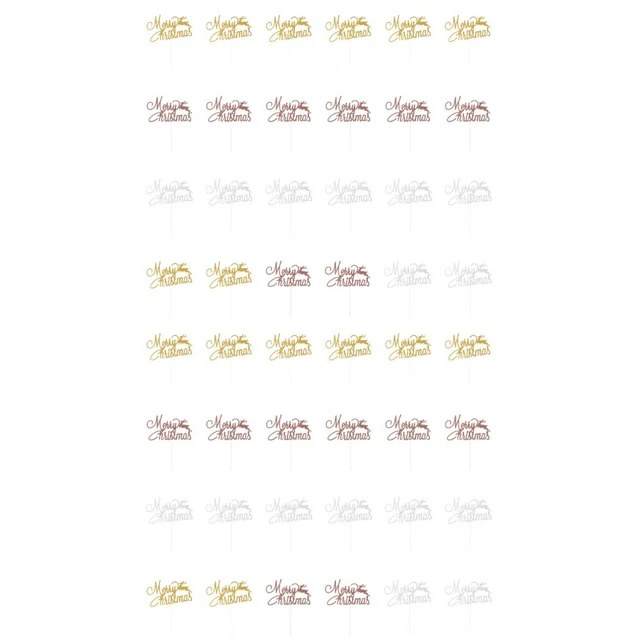 48 piezas Carta de Feliz Navidad Selecciones de Pasteles Patrón de Ciervo Cupcake Decoración Pastel
