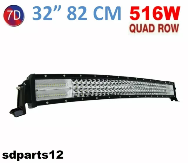 Barre Lumineuse  LED 12-24V 516W 7D 82cm Faisceau Combiné Pour VTT Camion 4x4