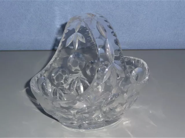 Wunderschöne Bleikristall Kristall Glas Schale oval mit Henkel Walther WIE NEU