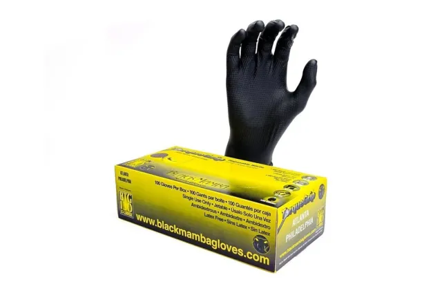 Black Mamba Torque Grip Nitrile Gloves BTG-120 Large Box 100 Gloves