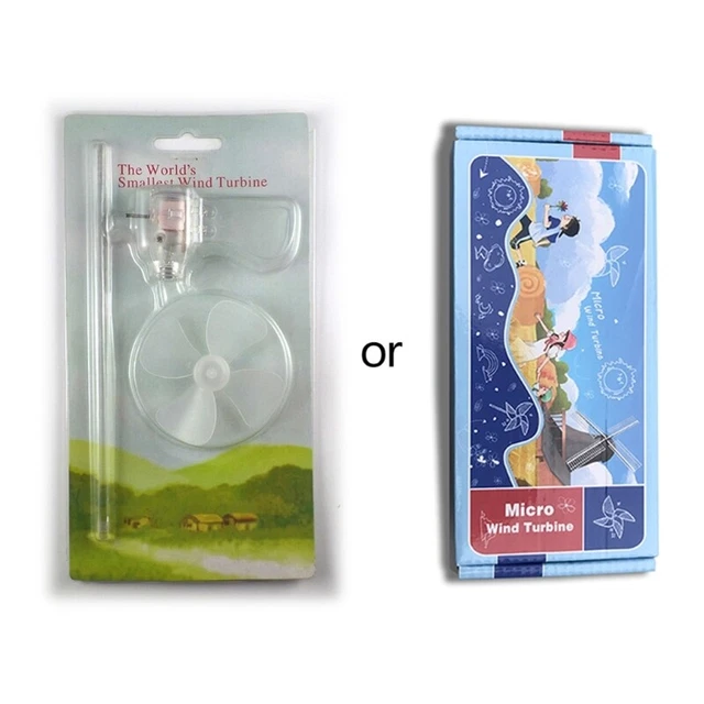 SMALLEST WIND TURBINES Generator LED Light Wind Mill Toy Science