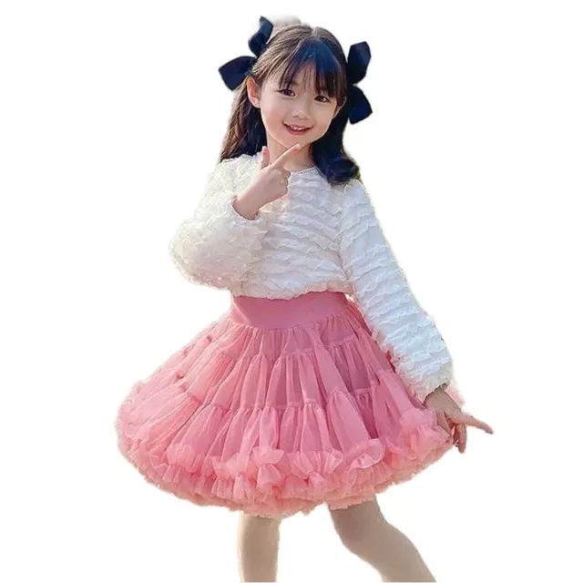 Baby Girls Tutu Skirt Fluffy Tulle Pettiskirt Princess Kids Ballet Dance Elegant