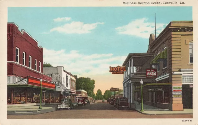 1930s Great Coca-Cola Signage Business District in Leesville LA in Vernon Parish