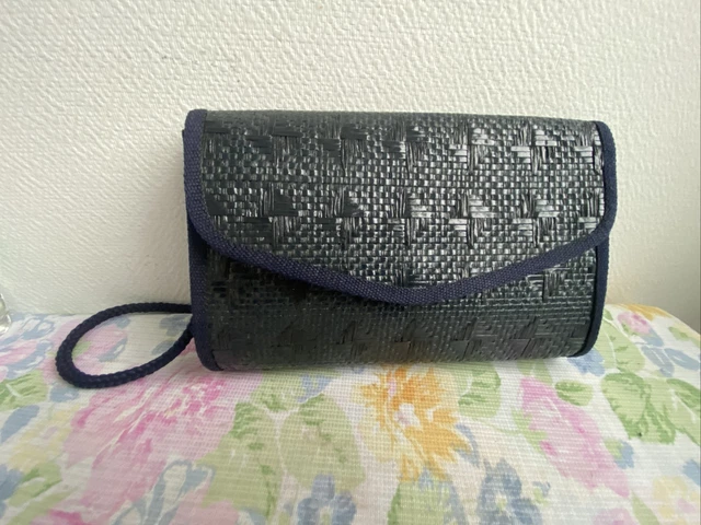 Sac Femme En Osier Vintage - Anse Cuir Marron - Bon état