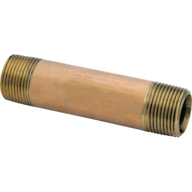 Anderson Metals 1/4 In. x 3 In. Red Close Brass Nipple 38300-0430 Pack of 5