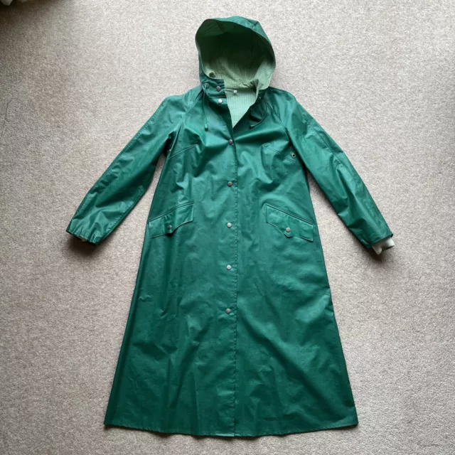 Vintage Rukka Green PVC Rubber Raincoat/ Mac Finland - Size 36 - Ptp 20