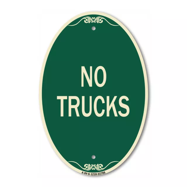 SignMission Designer Series Sign - Truck Sign No Trucks 12" x 18" Aluminum Sign