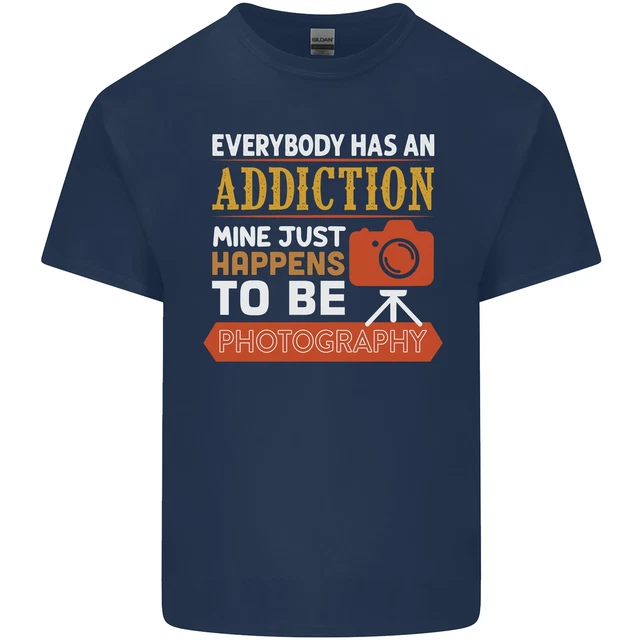 T-shirt top da uomo cotone Photography Addiction divertente fotografo 2
