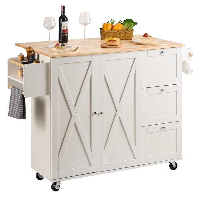 Îlot De Cuisine Moderne  102 × 45 × 92 Cm  Avec Desserte Et Rangements Gris 97673852
