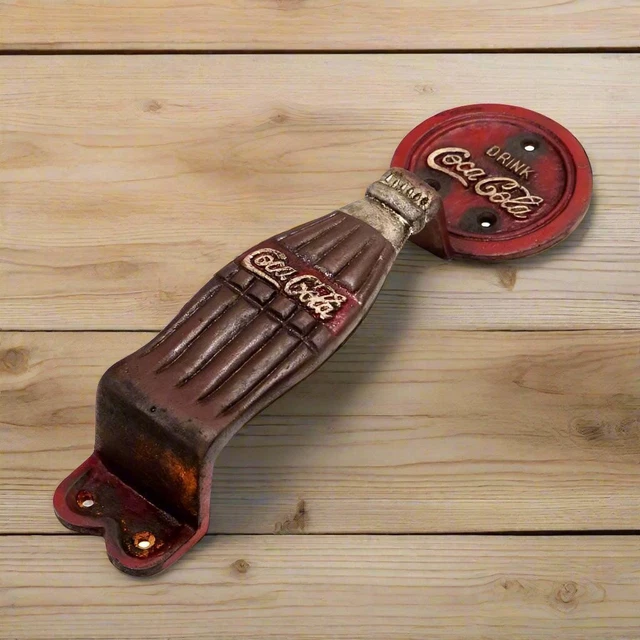 Coca-Cola Cast Iron Hand Door Stop / Door Holder With Oval Base