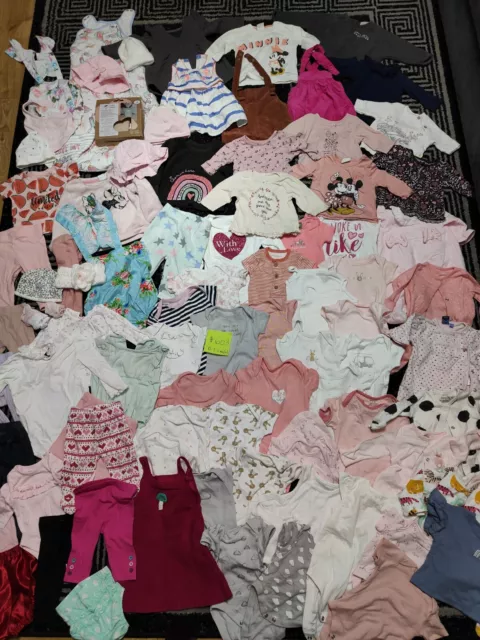 #603-XXL Enorme pacchetto di vestiti per bambina 0-3-6 mesi NEXT GEORGE DISNEY NOTMEG