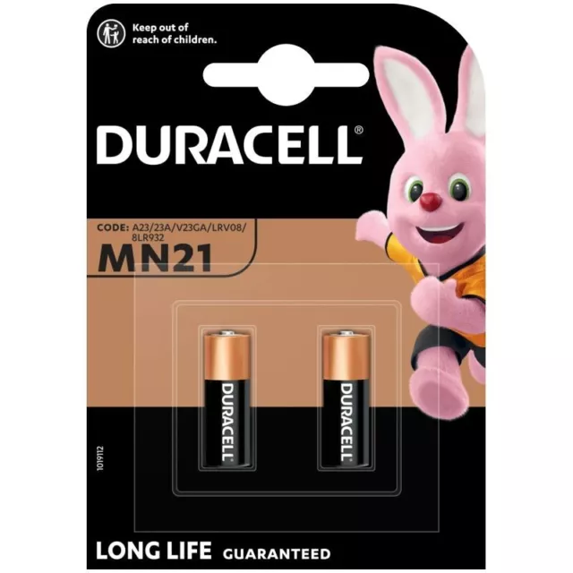 2 x Duracell MN21 A23 12V Alkaline Batteries 23A LRV08 K23A E23A V23GA 12 Volt