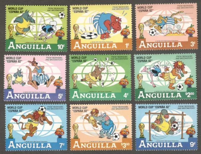 Anguilla 1982 Disney set of 9 MNH